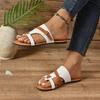 Модные женские минималистичные сандалии-стринги 2025 Новая мода Плоские сандалии Летняя уличная пляжная обувь для отпуска Повседневная удобная женская обувь