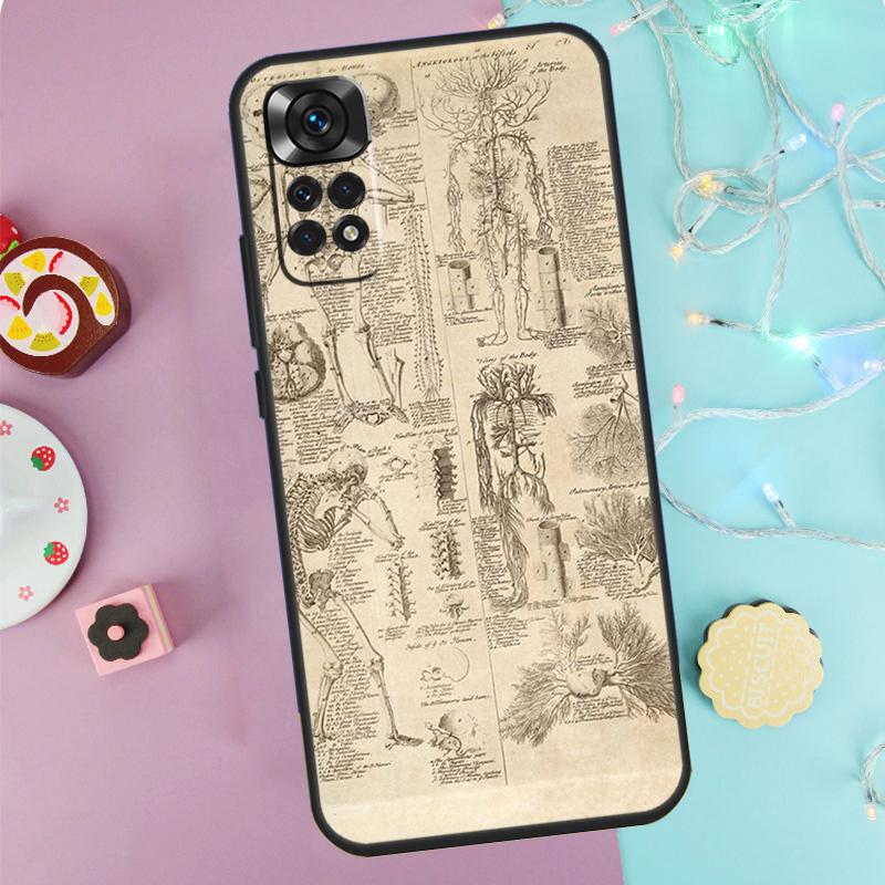Медицинский чехол с анатомией человека для Xiaomi Redmi Note 10 11 12 8 9 Pro 8T 9S 10S 11S Чехол для Redmi 10 9 12C 9C 10C