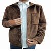 Men's Suede Trucker Shirt Biker Motorcycle Shirts Brown Genuine Soft Lambskin Festive Winter Bike Lovers Jacket, Gift for Personalized Gift.