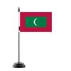 Drapeau De Table - Maldives - 14 X 21 Cm - Polyester - Mât En Plastique - Impression Recto/verso