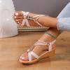 Summer Fashion New Casual Sandals Comfortable Solid Color Wedge Round Toe Women's Large Size Sexy