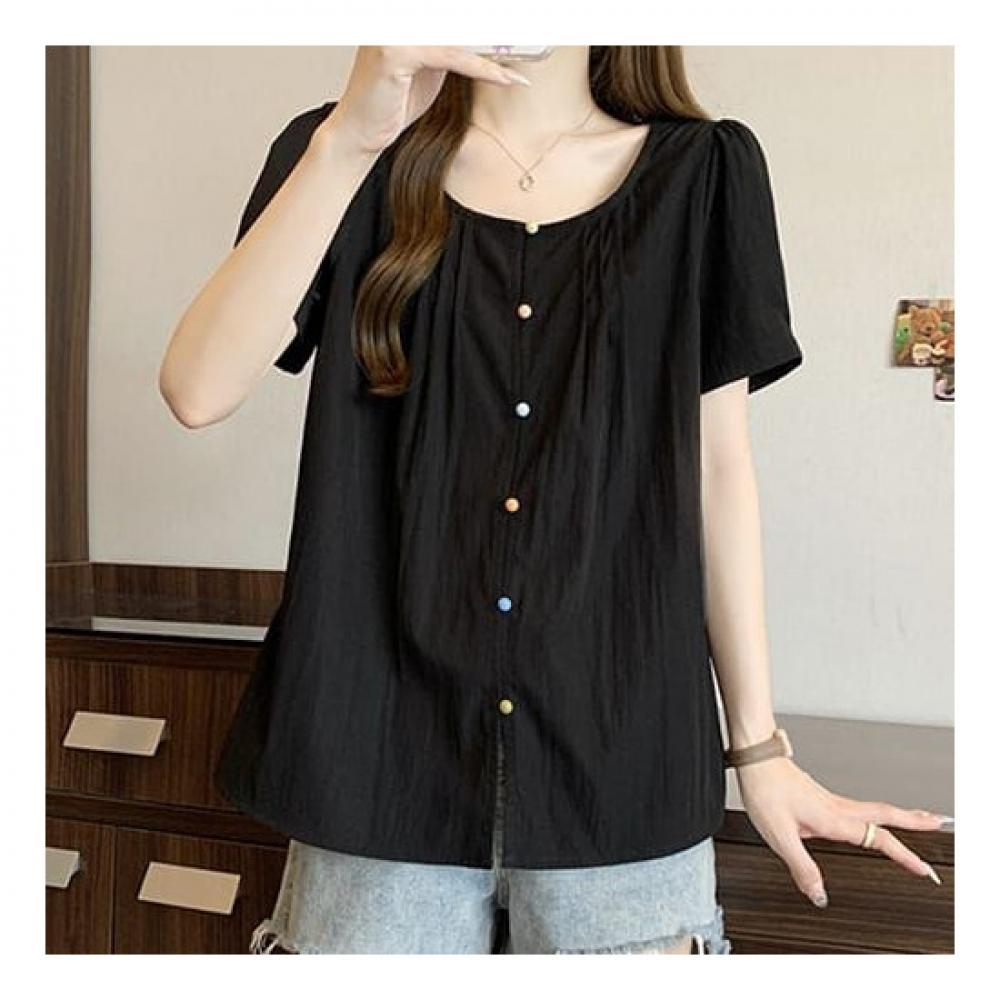 Navava Lovely Pastel Round Neck Short Sleeve Blouse Nb2241