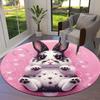 Black white animals Round Area Rug,Carpet Rug for Living Room Bedroom Sofa Playroom Decor,Non-slip Floor Mat