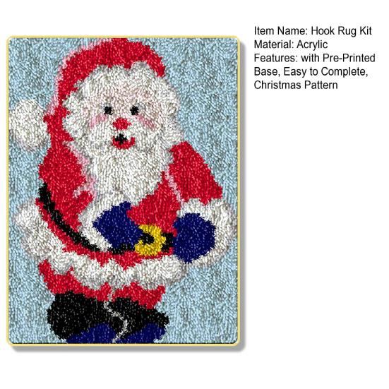 Коврик для самостоятельного вязания крючком, набор для веселого отдыха в рождественском стиле, предварительно напечатанная основа, ковер ручной работы