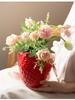 Cartoon Strawberry Ceramic Vase Cute Fruit Pot for Hydroponic Plants Floral Arrangement Home Decor Terrarium Accessories Gift