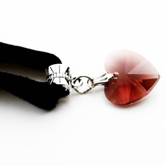 Женское готическое сердце со стразами, бархатное колье, короткое ожерелье, ювелирный подарок