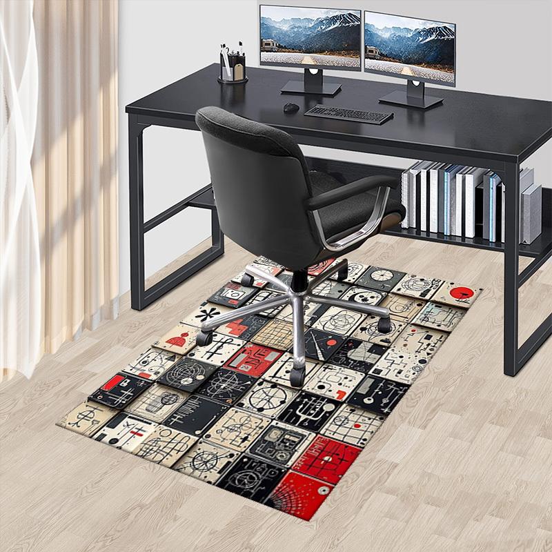 1pc Abstract Art Office Chair Mat - Abstract Patterns, Geometric Shapes, and Minimalist Designs for Your Home or Office Decor | Perfect Gift for Any O
