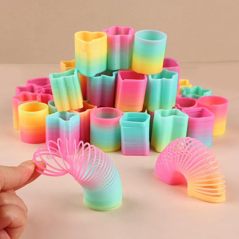 12/24Pcs Rainbow Magic Spring Bounce Toys Kids Birthday Party Favors Goodie Pinata Fillers Fidget Toy Creative Christmas Gifts