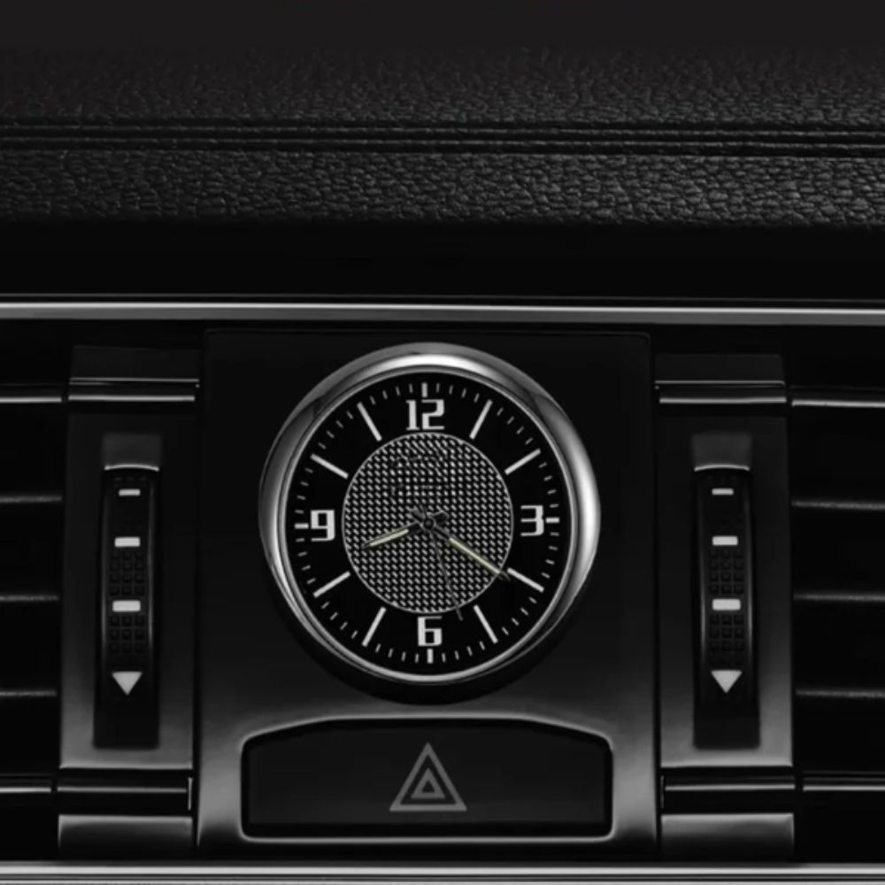 Mini Size Car Clock Round Design Quartz Clock Mechanics Style Luminous Clock Air Conditioner Vent