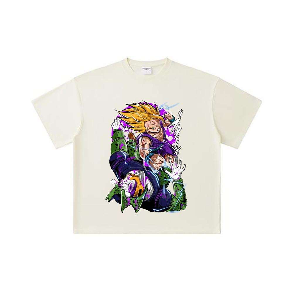 260 GSM Double Yarn 32 Count 100% Cotton Dragon Ball V30 Gohan Cell Print Unisex Heavy Cotton T Shirt… More