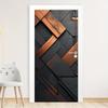 Геометрические наклейки на двери | ПВХ самоклеящиеся, Современный дизайн в черном и медном цвете, Современный домашний декор для спален, гостиных и ванных комнат