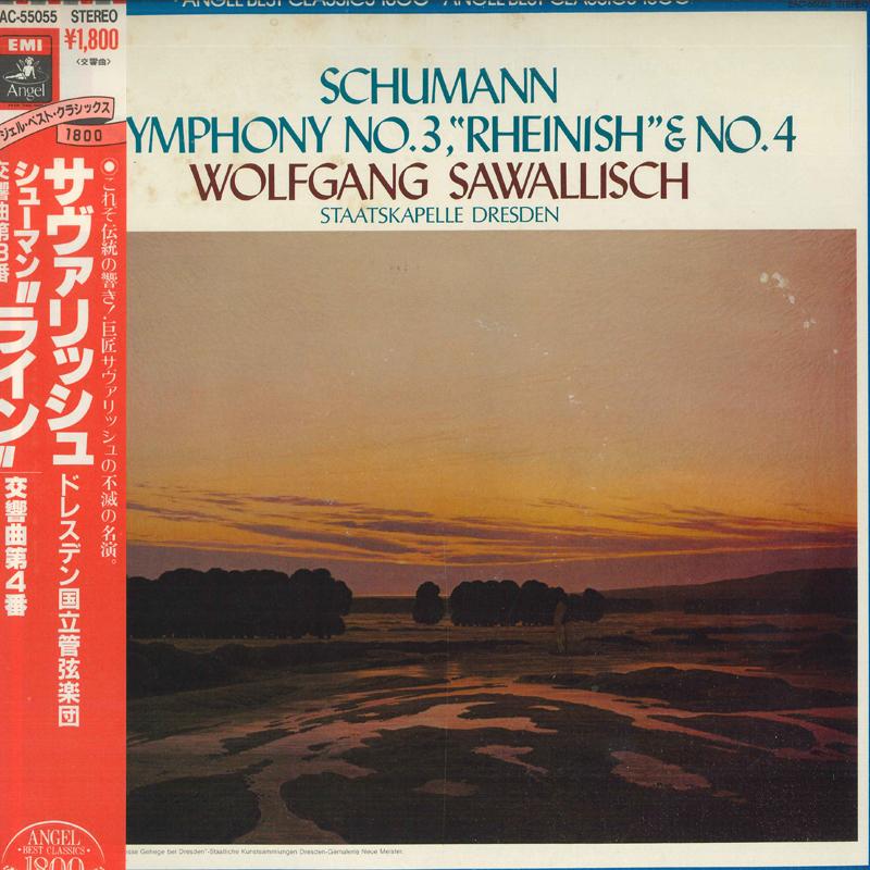 Виниловая пластинка WOLFGANG SAWALLISCH Шуман Симфония №3 Рейнская No EAC55055 ANGEL Япония Obi Классика Б/у