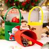 Cartoon Christmas Handbag Gift Bucket Festive Elk Cloth Handbag Christmas Gift Bag Washable Candy Bag For Gift Giving 'S Party