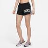 Nike Alphabet Logo Print Elastic Waist Straight Shorts Women Bottoms Black DQ6361-010