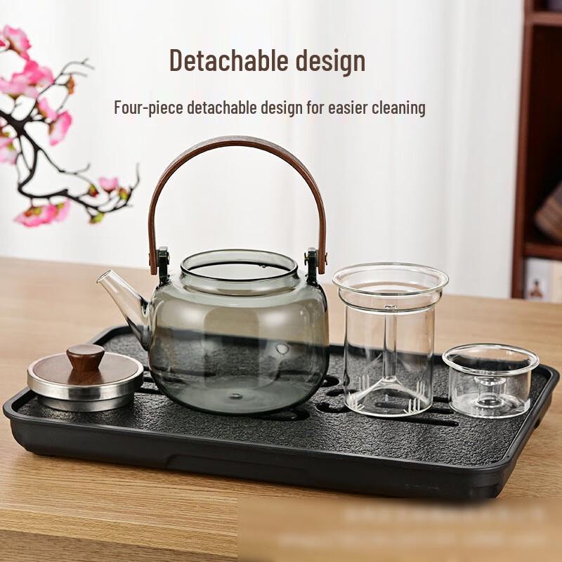 Heat-Resistant Glass Teapot with Handle