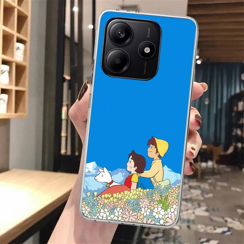 Милый Мультяшный Силиконовый Чехол Heidi для Xiaomi Redmi Note 14 14S 13 12 12S 11 Pro Plus 11S 10 10S 11T 11E 4G 5G Мягкая Крышка