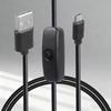 USB to Tiny USB Charging Cable Featuring On Off Switches 30cm/100cm for Convenient Power Control of Electronic Devices