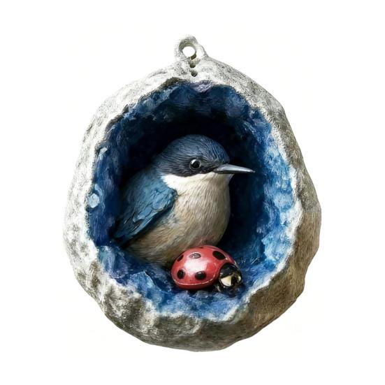 Акриловое подвесное украшение в виде животного, синий искусственный кристалл, отверстие, белка, божья коровка, птица, коала, опоссум, паук, подвеска на рождественскую елку, 2D плоское украшение