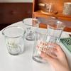 Transparent Glass Cup Korean Ins Wide Mouth Milk Coffee Mug Drink Juice Cold Drink for Kitchen Breakfast Oat Jar Espresso Cups