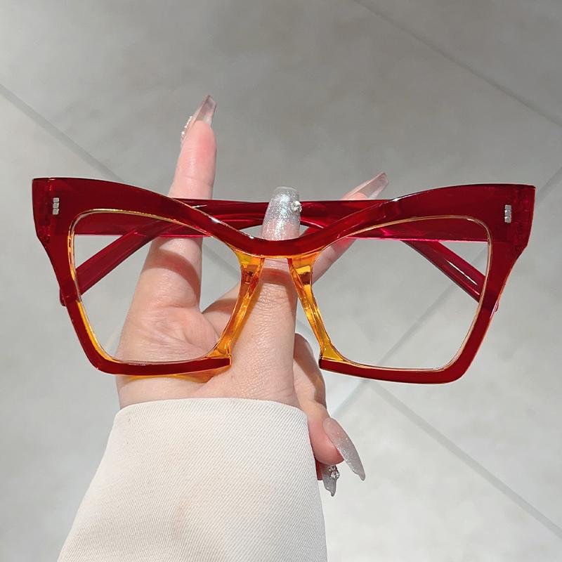 KAMMPT Большие очки кошачий глаз женские новые модные оптические оправы с блокировкой синего света винтажные стильные очки с лоскутным декором