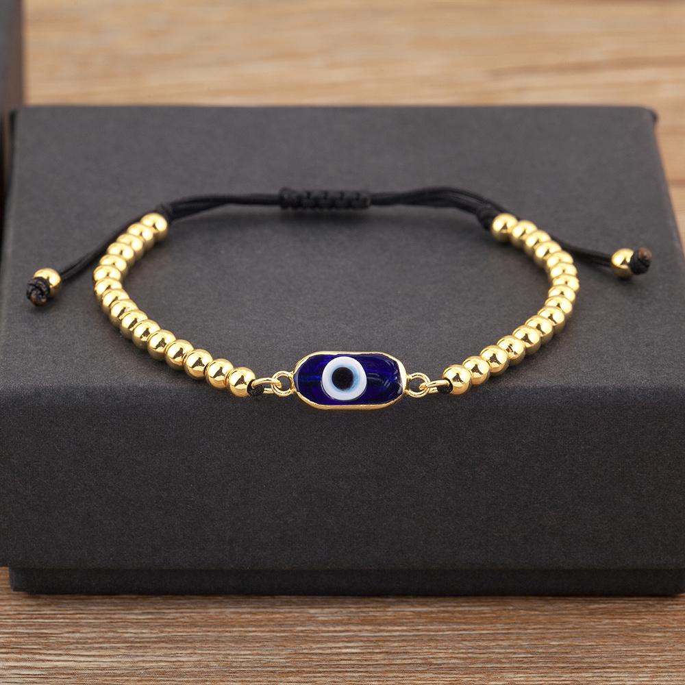 Nidin New Popular Irregular Geometric Evil Eye Chain Bracelets Adjustable For Women Wedding Party Jewelry Wholesale Accessories
