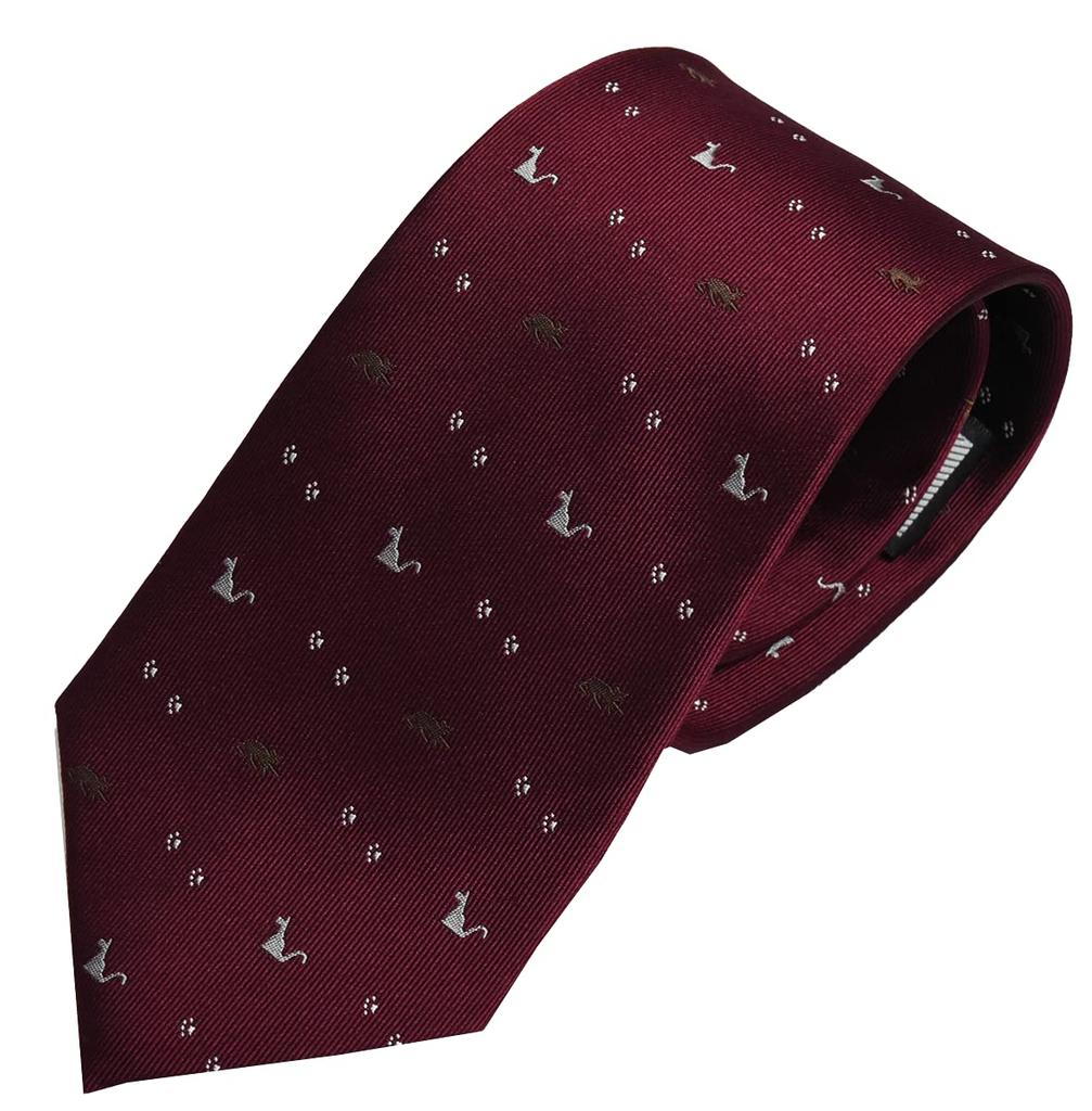 [0-STYLE.cravat] Набор галстука и зажима для галстука в подарочной коробке - шелковый галстук, анималистический принт (Кошка) - Идеальный подарок на повышение по службе, день рождения, Рождество.