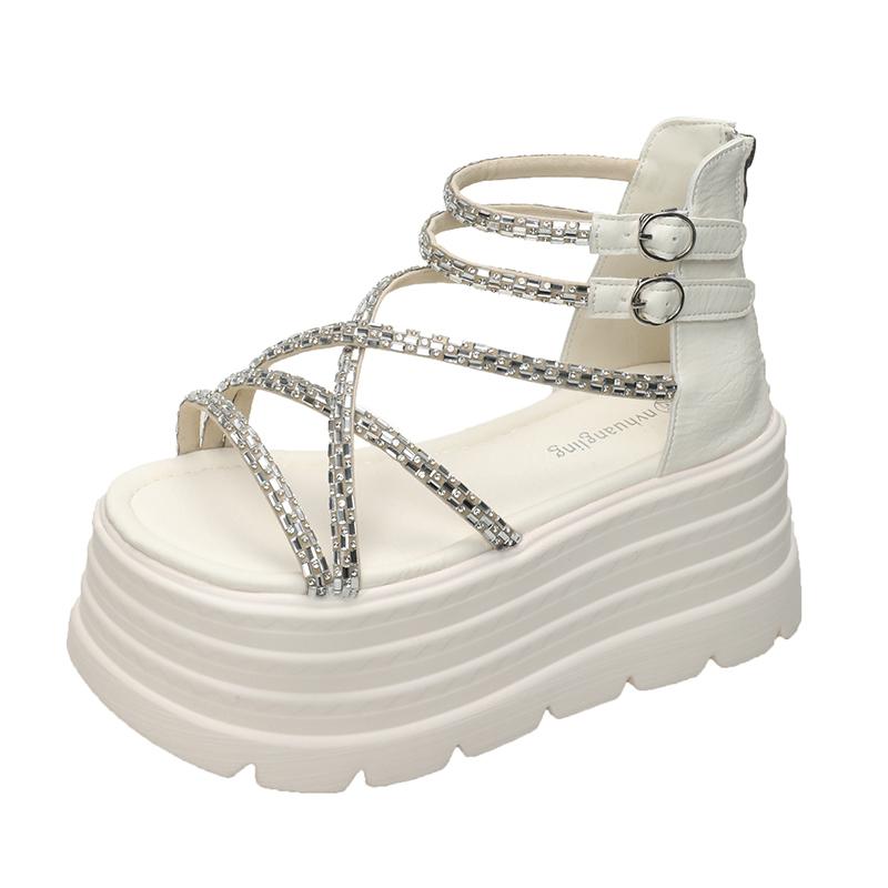 Мода 2025 Дизайнеры Женские Летние Сандалии Открытый Носок Платформа Танкетка Кроссовки Женская Повседневная Обувь Пляжные Сандалии Женские 8СМ