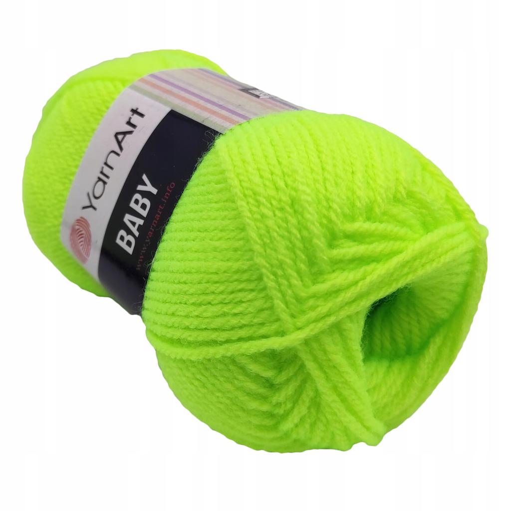 Yarnart Baby 100% Acrylic Yarn 50G Ultra Yellow Neon Green 8232