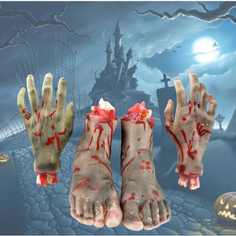 Halloween Prop Fake Hand Props Film Shooting Props Single Fake Hand Super Cute Foreign Trade Exclusive Body Props
