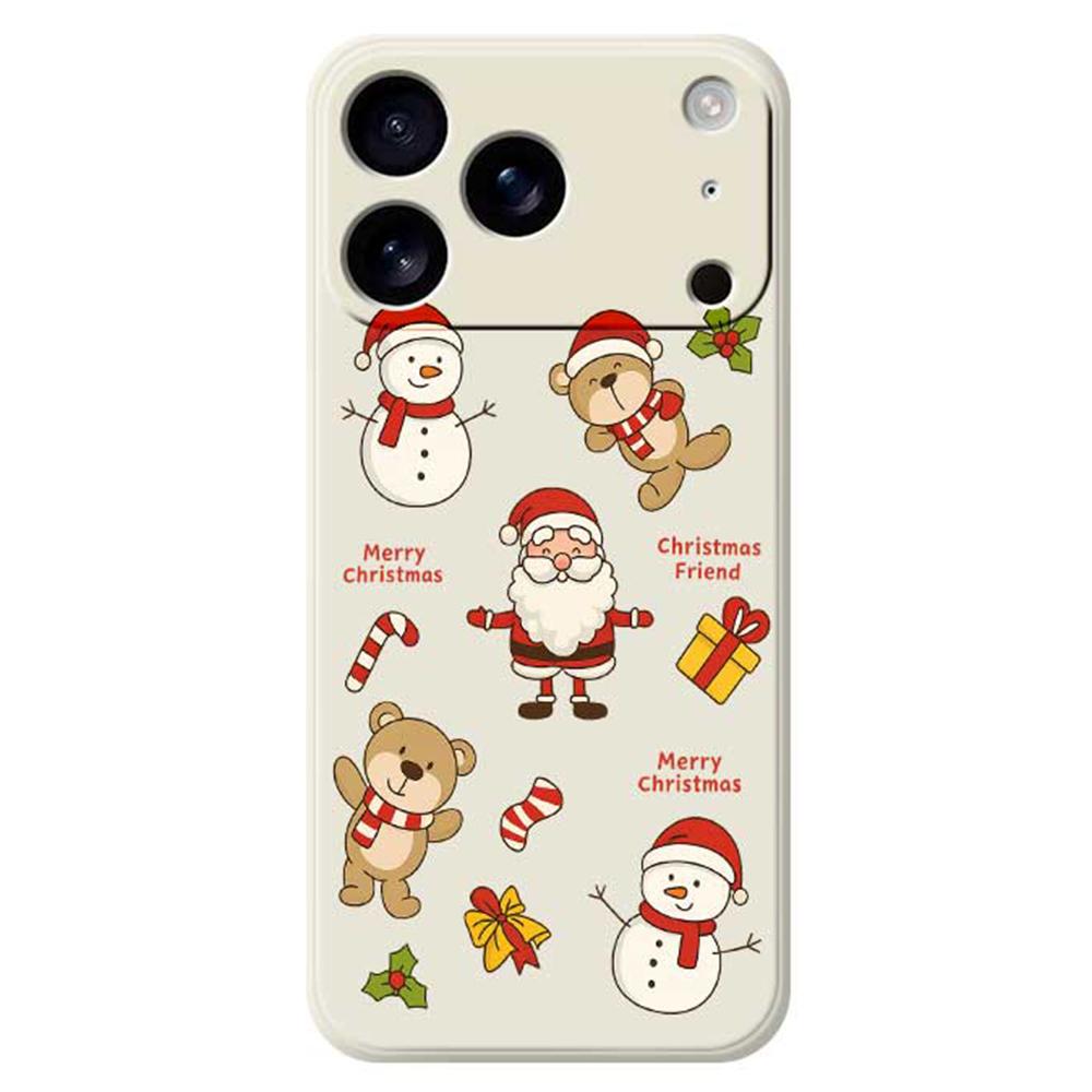 For iPhone 17 Pro Case Christmas Friends Pattern Printing Straight Edge TPU Phone Back Cover