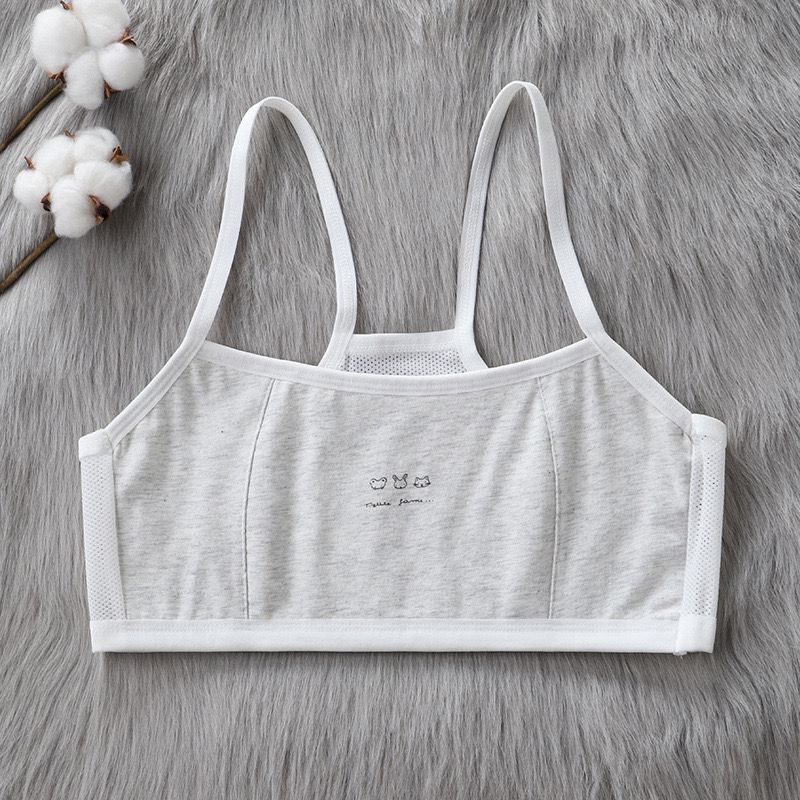 Спортивный тренировочный бюстгальтер для девочек из хлопка, детское нижнее белье, укороченный топ
