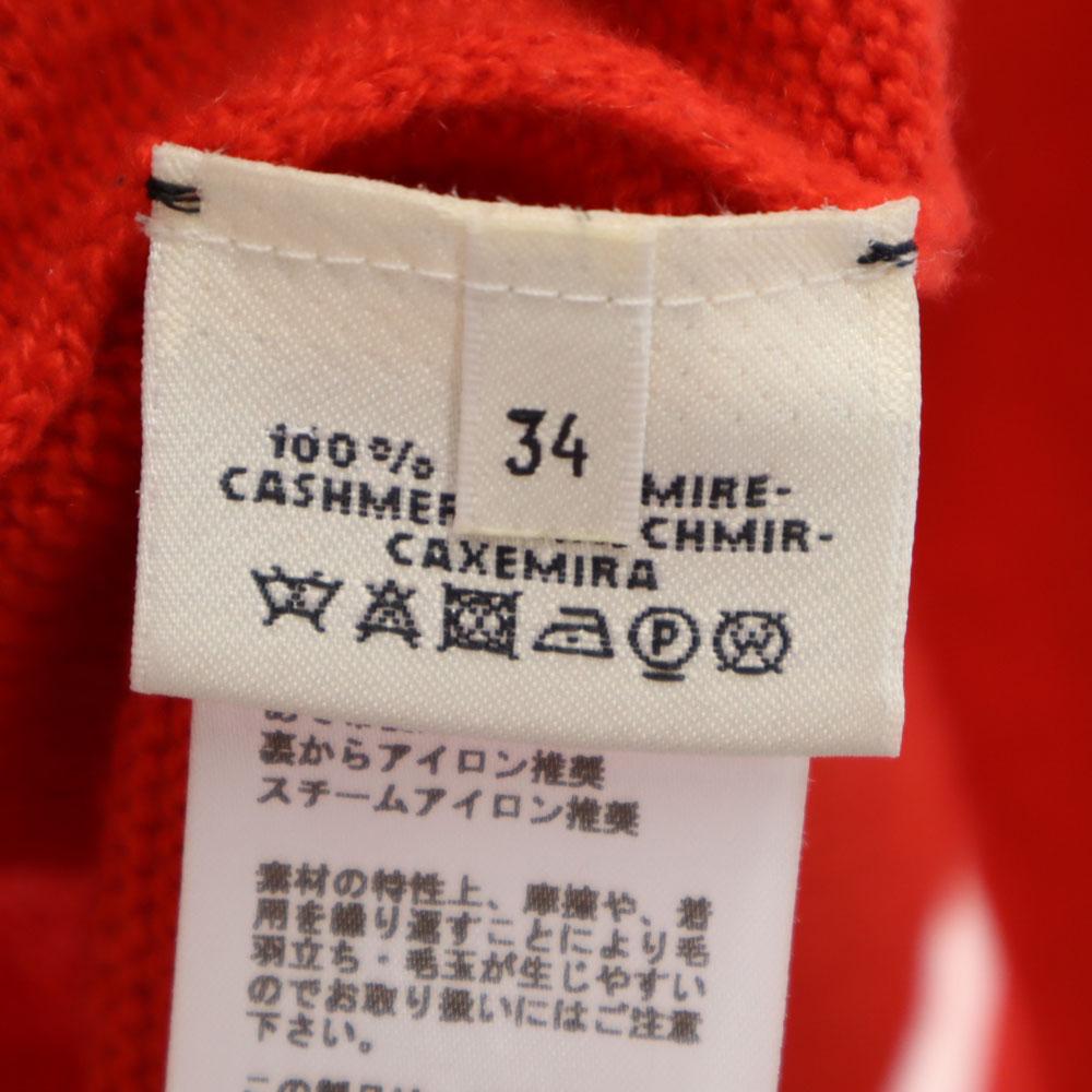Hermes Сделано в Италии Смесь кашемира Свитер с длинным рукавом и воротником-стойкой 34 Красный Женский Б/У