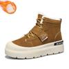 Мужские зимние теплые ботинки на шнуровке, ботинки из искусственной замши, короткие ботинки с нескользящей подкладкой из искусственного меха, спортивная обувь для походов и прогулок для мужчин