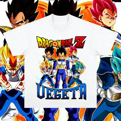 2026 Summer Dragon Ball Retro High-Quality Cotton T-Shirt, Vegeta Multi-Form Print Oversized Tee Unisex for Unisex Ins