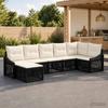 Garden Sofa Set 7 pcs Black Poly Rattan