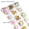 3Rolls Decorative Flower Sticker Water Resistant PET Tape for Scrapbooking Journal Photo Album Skateboard Laptop