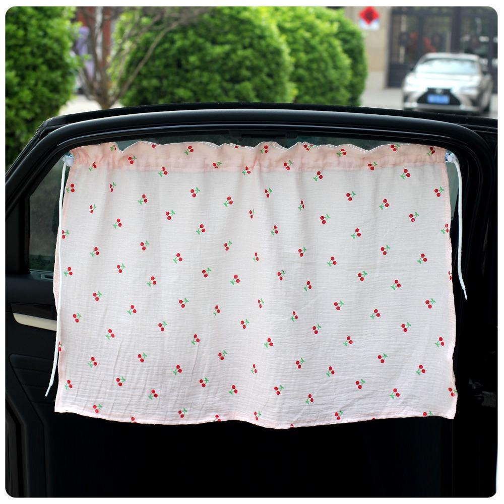 Cute Cartoon Car Curtains UV Protection Car Window Cover Universal Window Shade Car Interior