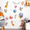 Cartoon Colorful Balloons Animals Wall Stickers for Kids Room Baby Nursery Room Decoration Wall Decals PVC Fox Bunny Stickers