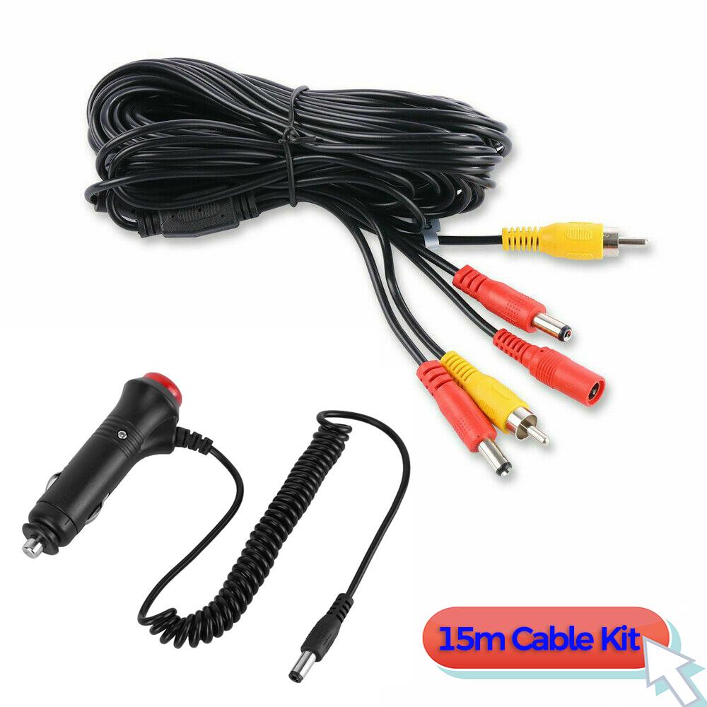 RCA Video Cable For Rear View Camera and Monitor DC2.1 Car Cigarette Lighter Video Extension Cable 2 in 1 RCA Video Power Cable