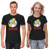 The Simpsons,Homer,Marge,Bart,Lisa Figure, Short Sleeve White-Black Men's / Women's T-Shirt G803