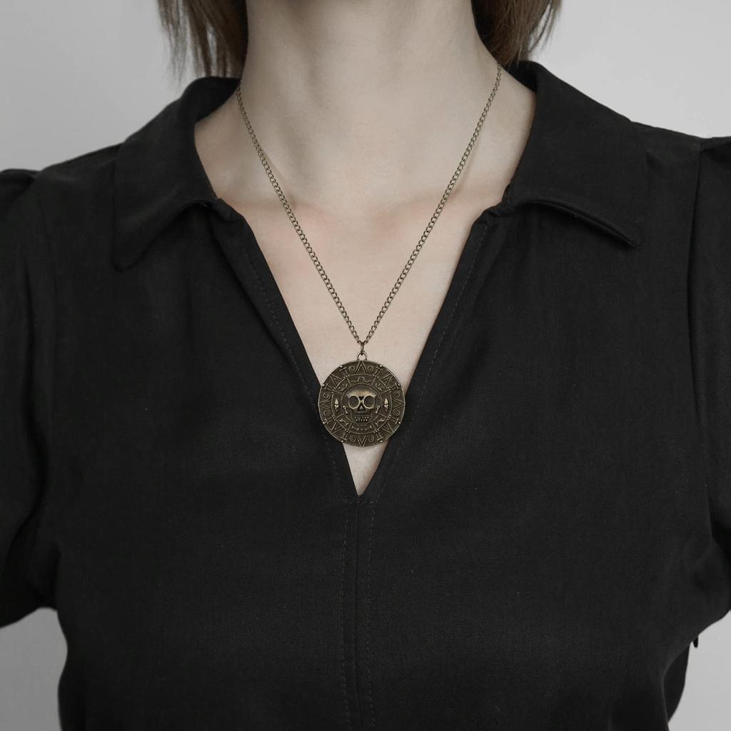 Классическое ожерелье с черепом «Пираты Карибского моря», фильмы «Проклятые ацтекские монеты», ювелирные изделия для мужчин, колье