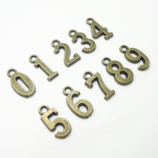 10 шт. 0-9 подвески в виде цифр, винтажные украшения в виде цифр, аксессуары для изготовления ювелирных изделий