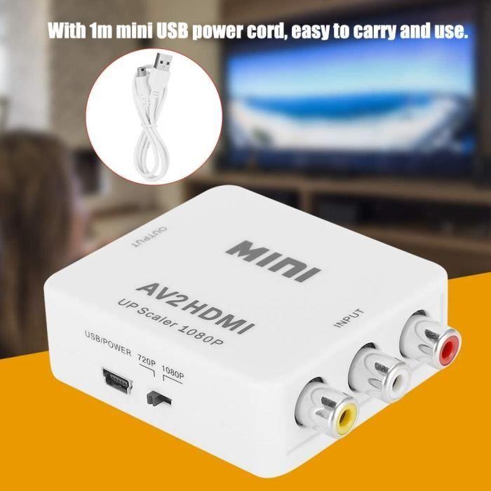 Конвертер RCA в HDMI, Мини-адаптер RCA в HDMI AV2HDMI конвертер HD, Аудио-видео конвертер HDMI, поддерживающий A201