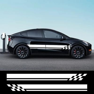 2 шт. Боковые наклейки на двери автомобиля для Tesla Model Y, виниловые наклейки из ПВХ, водостойкие, для стайлинга кузова автомобиля, DIY наклейки, аксессуары