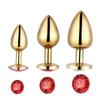 Rose Gold Rainbow Metal Anal Beads Butt Plug Set Colorful Crystal Mini Small Medium Large Anal Plug Jewelry Sex Toy Insert