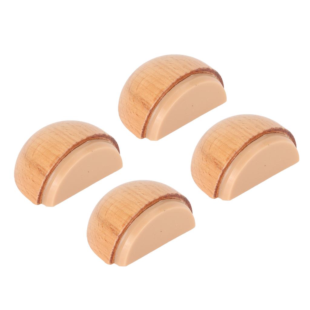 4 шт. Деревянный дверной стопор многоцелевой бесшумный предотвращает столкновение сверление бесплатно амортизирующий дверной пробой