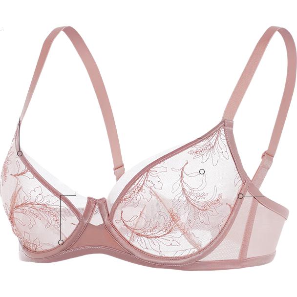 Aimer Women's Summer Thin Breathable Sexy Lace Mesh Bra with Thin Cups, Minimizing for Large Breasts, Bra AM139342 B75