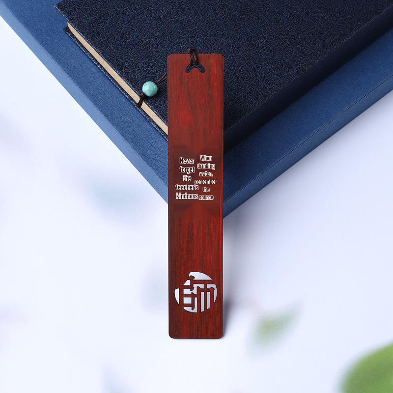 Engravable Sandalwood Bookmark: Custom Name Hollowed Gift for Teacher