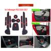 Резиновый противоскользящий коврик для VW Volkswagen POLO 6R 6C 2010 ~ 2017 MK5, резиновый противоскользящий коврик, дверная канавка, подставка под чашку, подставка для автомобилей, аксессуары 2011 2012 2013