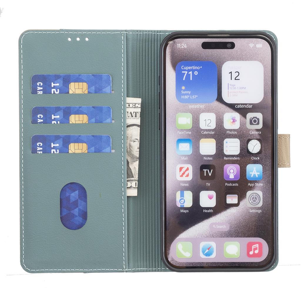 For Motorola Moto G56 5G Leather Case BINFEN COLOR Splicing Color RFID Blocking Wallet Stand Phone Cover
